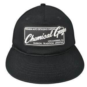 Chemical Guys Los Angeles CA Snapback 5 Panel Cap Black One Size Adjustable